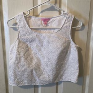 Lilly Pulitzer White Lace Crop Top